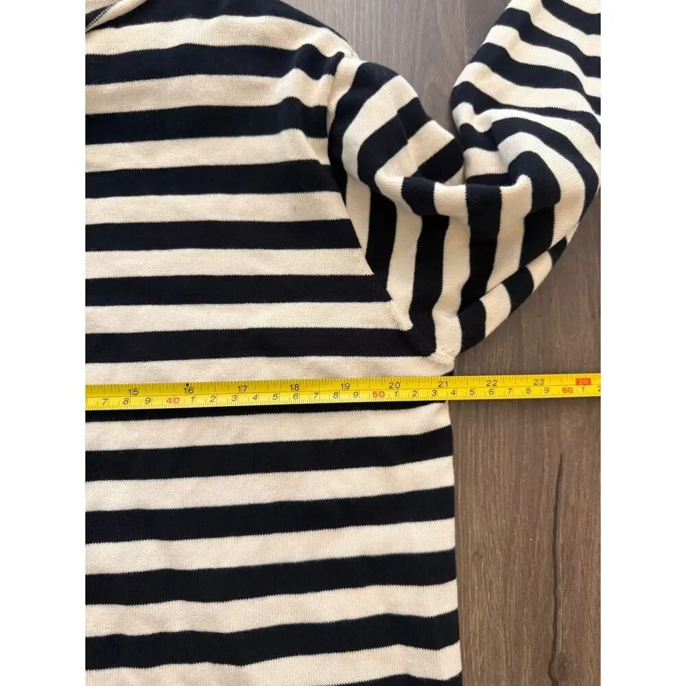 THE GREAT SAILOR SWEATER TOP BLACK CREAM STRIPE OVERSIZED SIZE 1/Small $225 - Picture 9 of 10